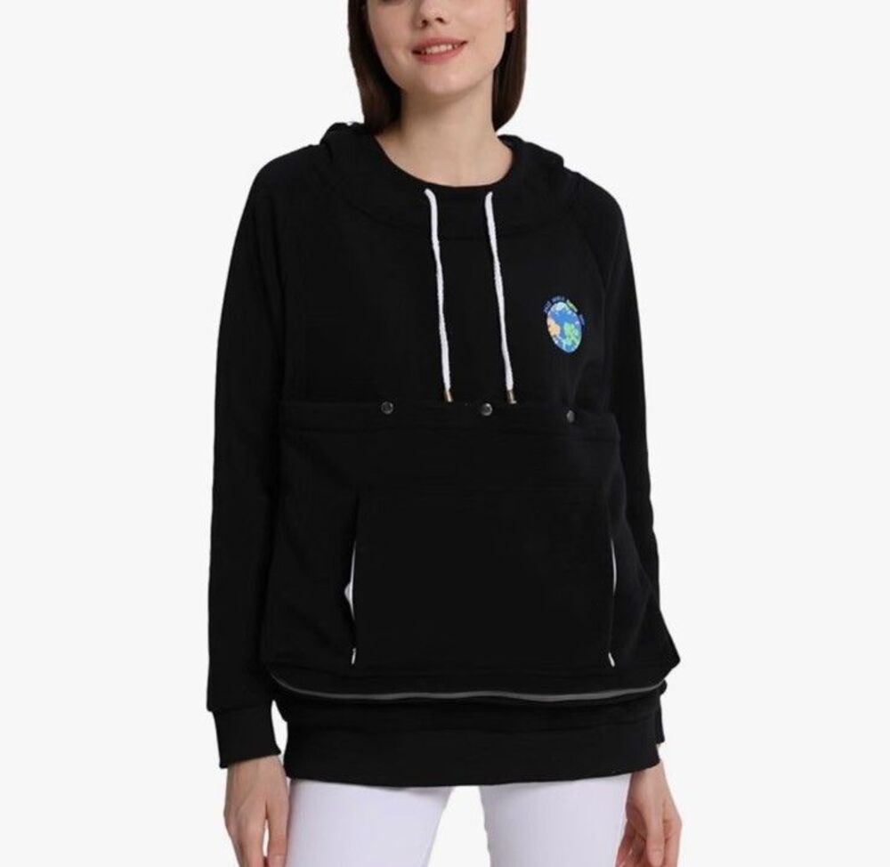 Carrying Sweatshirt Size M Pet Pocket Pullover Top - Unisex Kangaroo Hoodies